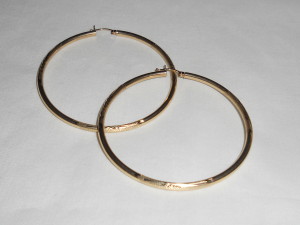 Large, etched gold hoops